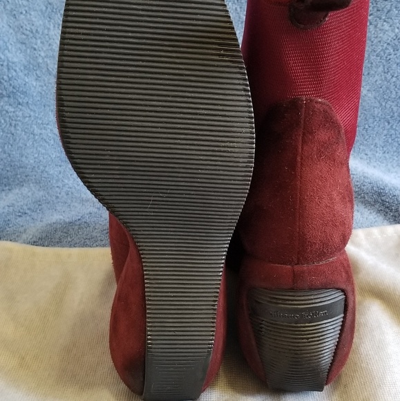 STEPHANE Kelian Berry Suede platform Ankle Boots - Picture 3 of 8